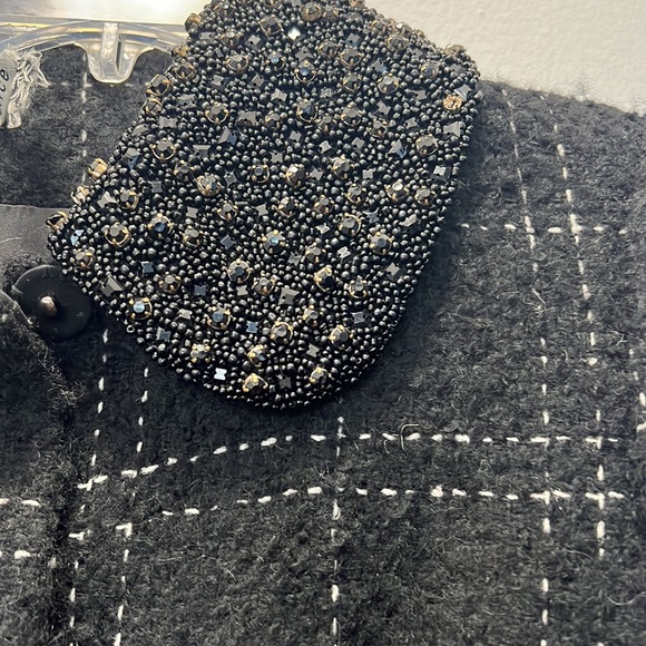 Alice and Olivia plaid Aline wool coat with jewel neckline - Picture 4 of 6